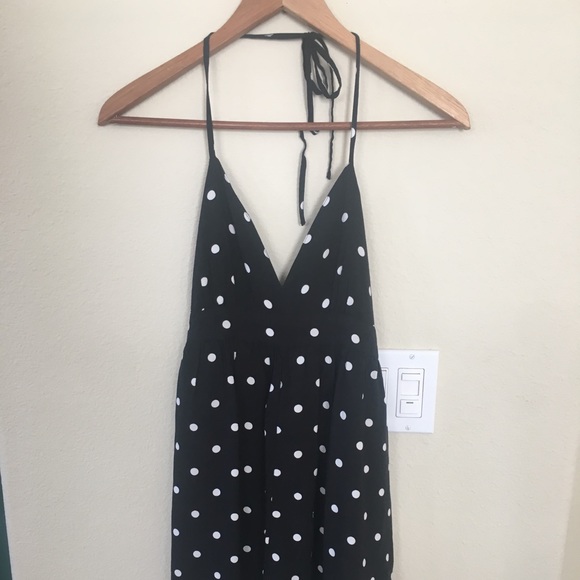 Hollister Dresses & Skirts - HOLLISTER BLACK POLKA DOT ROMPER HALTER BACKLESS